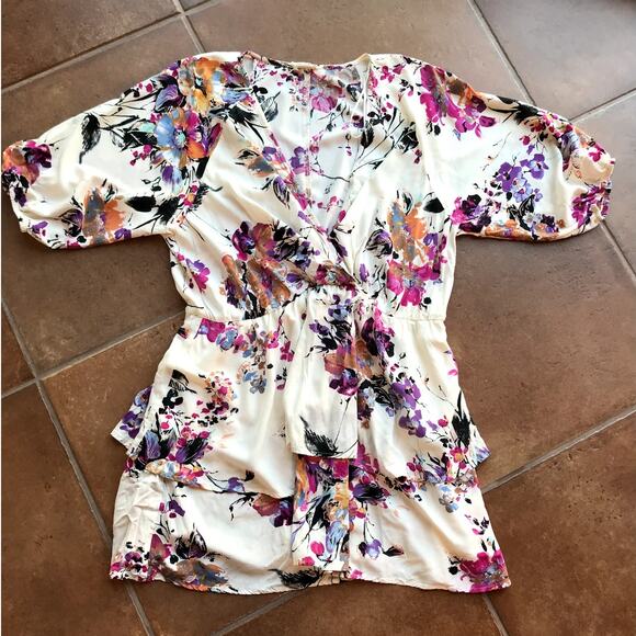 Umgee Floral Mini Dress with Lots of Feminine Details Bright Colorful! - Picture 8 of 8